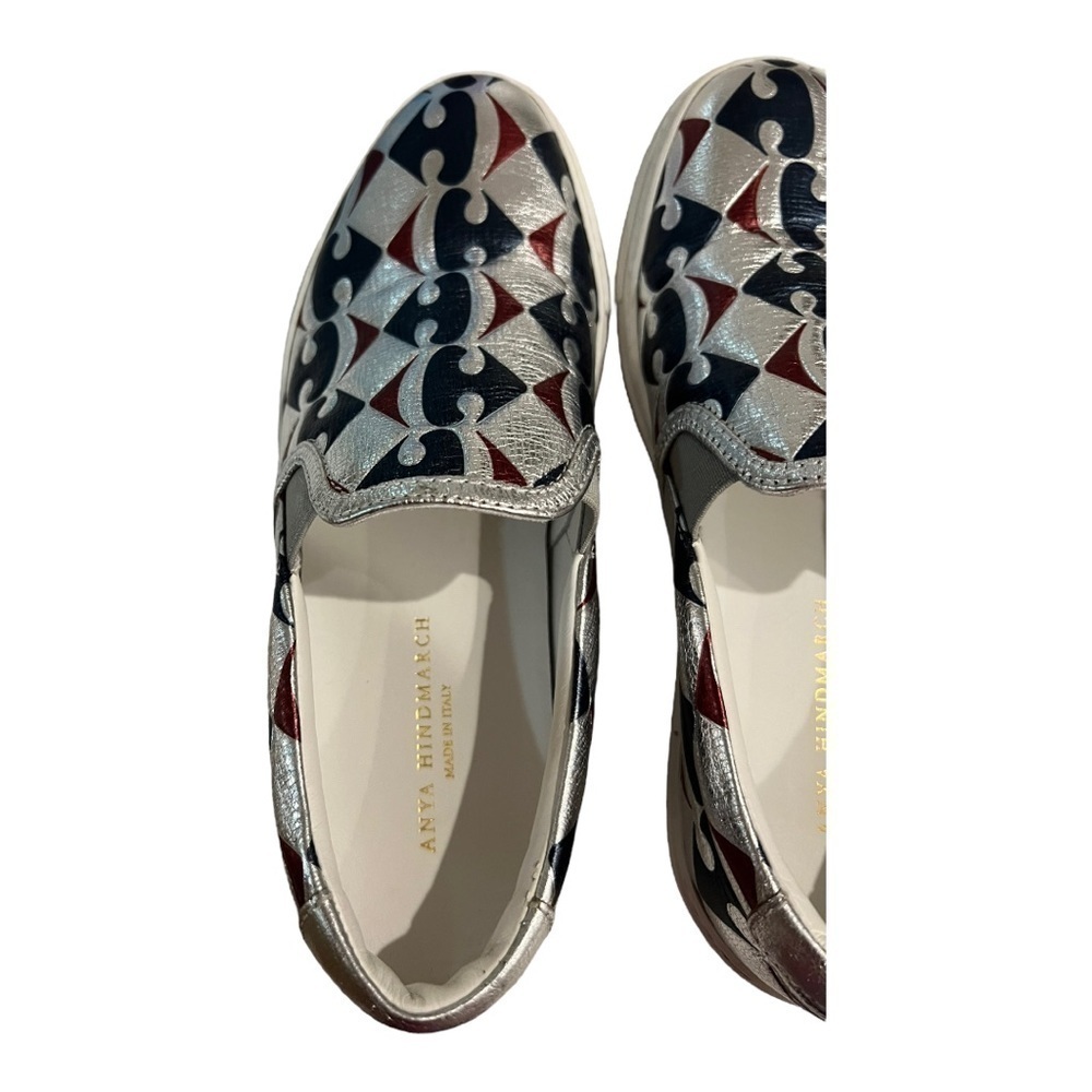 Anya Hindmarch Forney Slip On Sneakers Metallic Leather Geometric 38 (US 7–7.5) - Picture 5 of 8